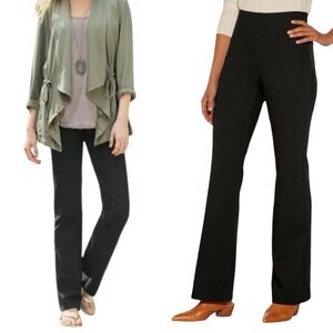 Soft Surrounding Womens Soft Black Elastic Waist Bootcut Denim Petite Small